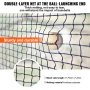 VEVOR Cage de Frappeur 3,6x3,6x3 m Filet d'Entraînement de Baseball Softball Poteaux en Fibre de Verre Filet de Lancement Portable avec Sac de Transport pour Lanceur Receveur Extérieur et Intérieur