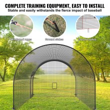 VEVOR Cage de Frappeur 3,6x3,6x3 m Filet d'Entraînement de Baseball Softball Poteaux en Fibre de Verre Filet de Lancement Portable avec Sac de Transport pour Lanceur Receveur Extérieur et Intérieur