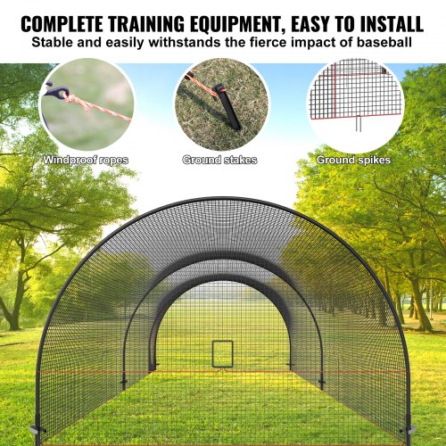 VEVOR Cage de Frappeur 6,7x3,6x2,4 m Filet dEntraînement de Baseball VEVOR Cage de Frappeur 6,7x3,6x2,4 m Filet dEntraînement de Baseball