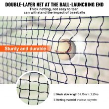 VEVOR Cage de Frappeur 6,7x3,6x2,4 m Filet d'Entraînement de Baseball Softball Poteaux en Fibre de Verre Filet de Lancement Portable avec Sac de Transport pour Lanceur Receveur Extérieur et Intérieur