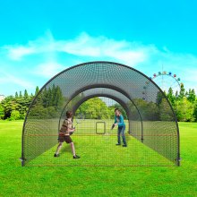 VEVOR Cage de Frappeur 6,7x3,6x2,4 m Filet d'Entraînement de Baseball Softball Poteaux en Fibre de Verre Filet de Lancement Portable avec Sac de Transport pour Lanceur Receveur Extérieur et Intérieur