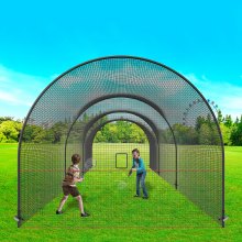 VEVOR Cage de Frappeur 10x3,6x3 m Filet d'Entraînement de Baseball Softball Poteaux en Fibre de Verre Filet de Lancement Portable avec Sac de Transport pour Lanceur Receveur Extérieur et Intérieur