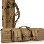 VEVOR Housse à Fusil 91 cm Sac de Transport pour Armes Longues Tactique avec Système Molle Fourreau Fusil avec Bandoulières Fermeture Éclaire Verrouillable pour 2 Fusils 86 cm et 2 Pistolets Brun