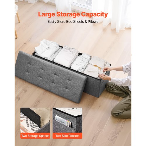 JESTA - Coffre Banc Pliable Avec Rangements Beige JESTA - Coffre Banc Pliable Avec Rangements Beige