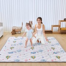 VEVOR Tapis de Jeu d'Activité Doux pour Bébés Enfants Nourrissons Maison 1,5x2 m