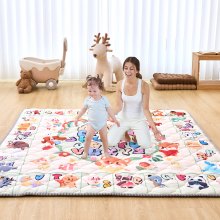 VEVOR Tapis de Jeu d'Activité Doux Épais pour Bébés Enfants Ramper Maison 1,8x2m