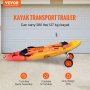 VEVOR Chariot de Kayak 127 kg Chariot de Transport Canoë Largeur Réglable 110-455 mm avec Roues Pleines 25,4 cm Polyuréthane Amovibles Trous de Drainage pour Transporter Bateaux Kayaks 252x670x605 mm