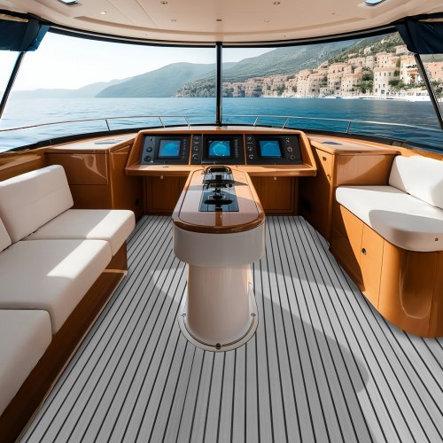 Tapis De Sol Bateau En Mousse EVA Autocollant - Antidérapant Rayé - Dimensions 240 X 120 Cm