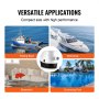 applications polyvalentes VEVOR pour bateaux de pêche, moteurs, sous-sols et piscines.