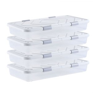 Rangement Sous Lit Avec Roulettes - 80,5 X 39,6 X 17,5 Cm, Capacité 15 Kg - Boîte De Rangement Pour Vêtements, Chaussures