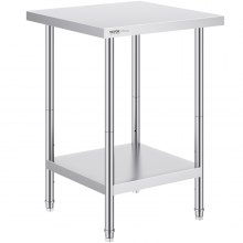 VEVOR Table de Travail en Inox Table de Préparation 61x61x86,4 cm pour Cuisine