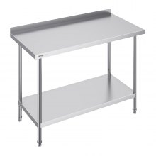 VEVOR Table de Travail Inox Table de Préparation 61x121,9 cm Cuisine Restaurant