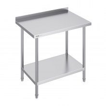 VEVOR Table de Travail Inox Table de Préparation 91,4x61 cm Cuisine Restaurant