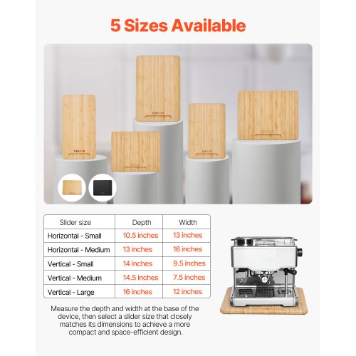 VEVOR Plateau Coulissant Cuisine 35,6x24,1cm - Support Roulant Appareils Électroménagers Bois