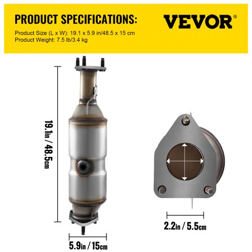 Catalyseur VEGAZ HOK-949 Pour Honda Accord VI Coupé (CG) - 440mm - Euro 3 - Neuf