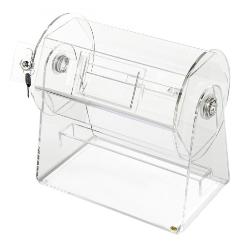 Boîte à Tombola Transparente 30x30 Cm - Cadre Aluminium, Ouverture 10 Cm - Idéale Pour Collectes, Votes, événements