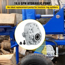 VEVOR Pompe hydraulique 16,6 GPM moteur hydraulique pour fendeuse de bûches 540 tr/min 2500 PSI SAE 12 ports de sortie pour hayon de camion, élévateur à ciseaux, remorque à benne basculante