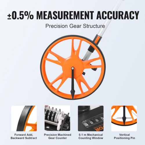 Roue de Mesure de Distance avec Poignée Télescopique réglable, Outil de Roue de Mesure de Distance avec Poignée Télescopique réglable, Outil de