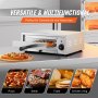 VEVOR Four à Pizza Électrique 12 pouces 1500 W 50-350 ℃ Plateau Ramasse-Miettes