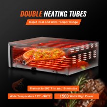 VEVOR Four à Pizza Électrique 12 pouces 1500 W 50-350 ℃ Plateau Ramasse-Miettes