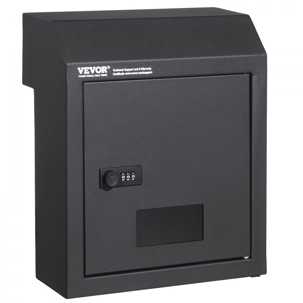 VEVOR Boîte aux lettres encastrable porte 305x155x360 mm verrou code gris foncé