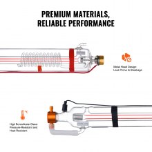 VEVOR Tube Laser CO2 90 W Verre Borosilicaté 1250 mm pour Découpe Gravure Laser