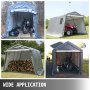 Tente-garage Abri De Voiture10x10x7,8 Pi,abri Pour Voiture Field Shelter Gris