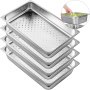 Bac Gastro Gastronorme Inox Lot De 4 Cuisine 530x325x65mm 0.7mm D'épaisseur