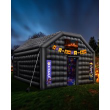 VEVOR Tente de fête gonflable pour discothèque 6 x 5 x 3,65 m avec lumières noir