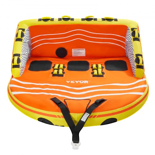 VEVOR Bouée Tractée Gonflable 1-3 Places – Ultra Large 158 Cm, Charge 231 Kg, Poignées EVA, Housse Nylon 840D – Pour Sports Nautiques En Mer Ou Lac