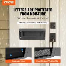 VEVOR Boîte aux lettres encastrable porte 304x150x405 mm avec serrure à clé noir