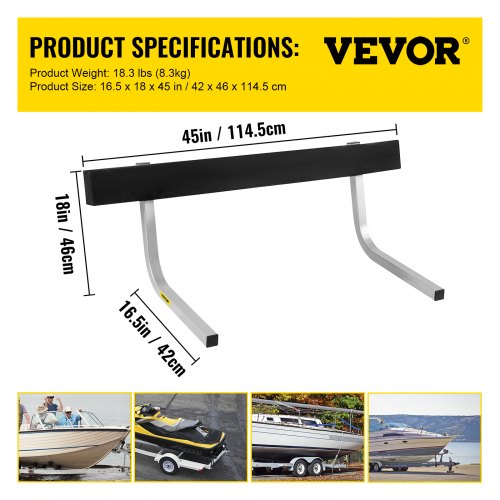 VEVOR – Guide De Remorque De Bateau 61 Cm, Réglable, En Acier Galvanisé, Avec Moquette De Protection – Pour Ski, Pêche Ou Voilier