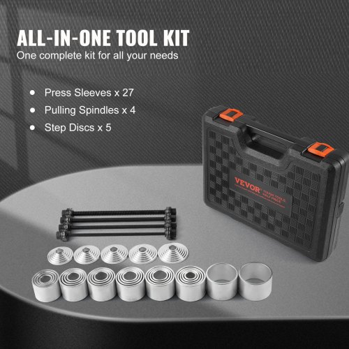 Kit Extracteur Silentblocs 36 Pièces VEVOR – Pour Bagues, Roulements Et Joints – Compatible Voitures, Utilitaires, Poids Lourds – Mallette Incluse