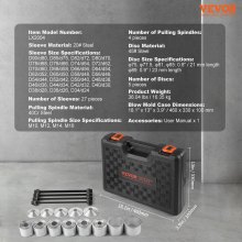 VVEVOR Kit Extracteur de Roulements et Silentbloc 36PCs en Acier avec Coffret