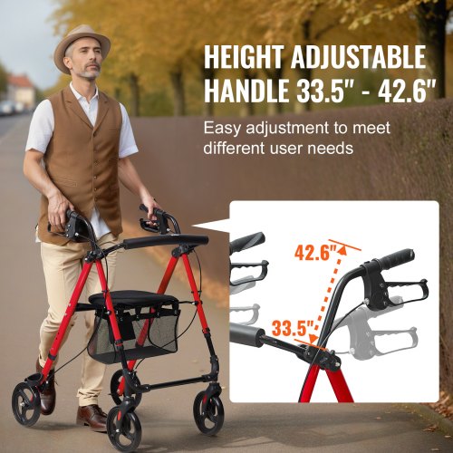 Déambulateur VEVOR Pliable En Aluminium – Hauteur Réglable – Capacité 158kg
