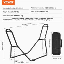 VEVOR Support de Hamac en Acier Capacité 204 kg Cadre pour Hamacs de 2,1-3,9 m