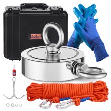 VEVOR Kit d’Aimant de Pêche avec Corde et Mousqueton Double Face 635 kg