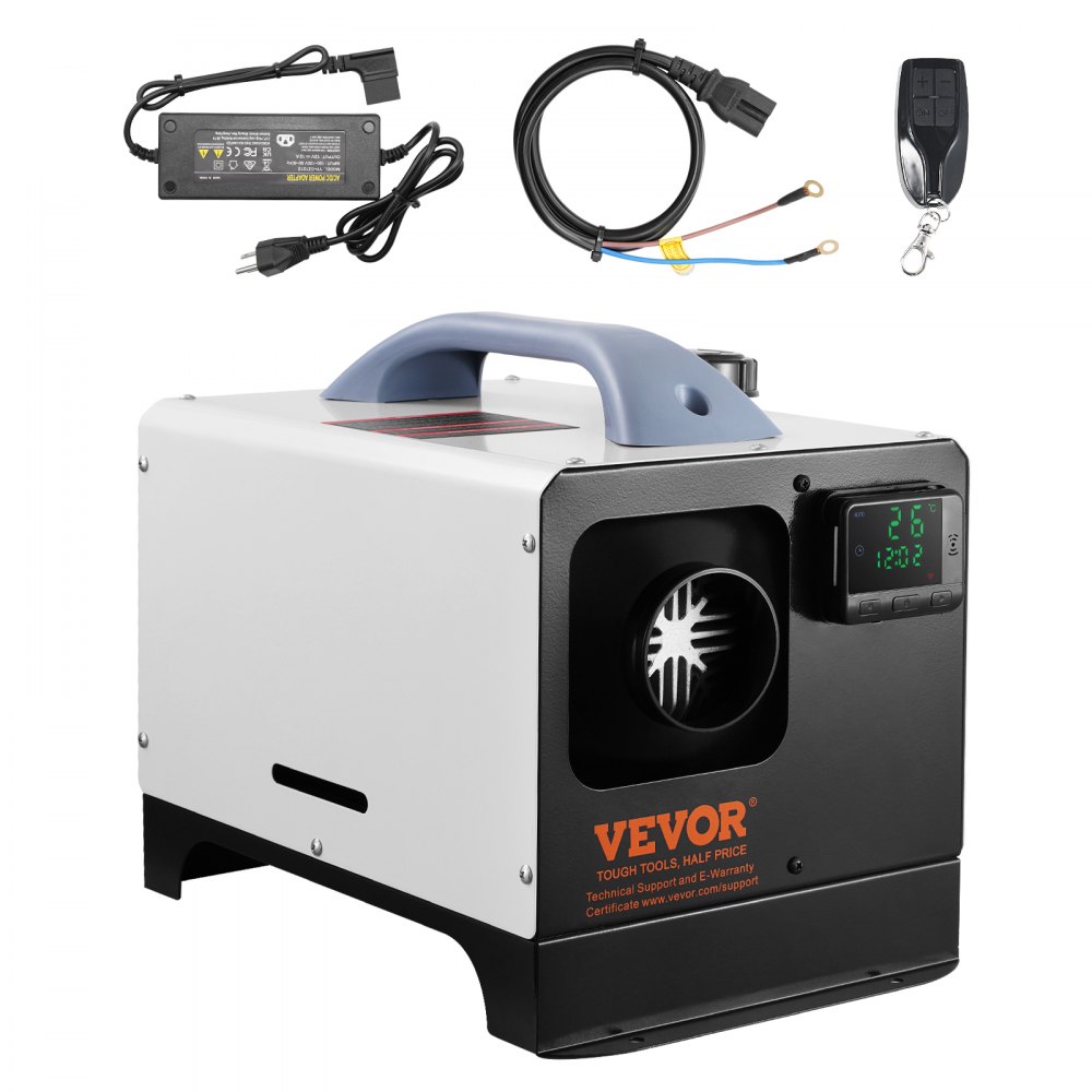 VEVOR Chauffage Diesel Tout-en-Un 5-8 kW, Réchauffeur d'Air Diesel 8 à 36 ℃ Réglable, avec Télécommande Écran LCD, Faible Consommation de Carburant, Portable pour Camion Caravane Camping-car Intérieur