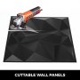 Vevor Paquet De 13 Panneaux Muraux 3d Pvc Décor Moderne 3.25 M² Noir Diamant