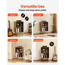 VEVOR Meuble Platine Vinyles Support Tourne-disque 3 Niveaux Capacité 150 Albums