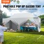 VEVOR Tonnelle Pop-up 304,8x609,6 cm Tente Tonnelle Jardin Parois Latérales Amovibles Sac à Roulettes Résistant aux UV Imperméable Tente Gazebo Portable pour Plein Air, Terrasse, Jardin, Fête, Camping