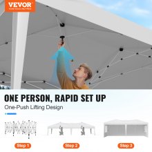 VEVOR Tonnelle Pop-up Gazebo Auvent Abri Solaire 5,9x2,96m avec Parois Latérales