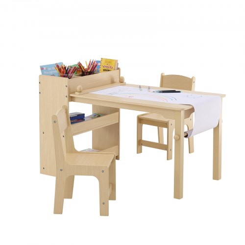 Costway Ensemble Table Et 2 Chaises 3 En 1 Pour Enfants Avec Tableau Amovible Table D'activités En Bois Avec Forme D'eléphant-espace De Rangement Bureau Pour Salle De Jeux Garderie-3-6 Ans
