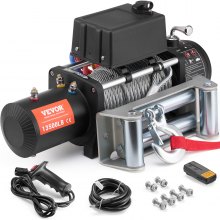 VEVOR Treuil Électrique pour Camion Câble Acier 6123kg Télécommande Étanche IP65