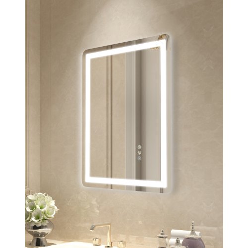 Armoire Salle De Bain Encastrable Avec Miroir LED VEVOR - 50x70 Cm, Désembuage, 3 Couleurs Lumière, Prise Intégrée