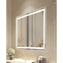 VEVOR Miroir mural de salle de bain LED antibuée variable 3 couleurs 70 x 100 cm