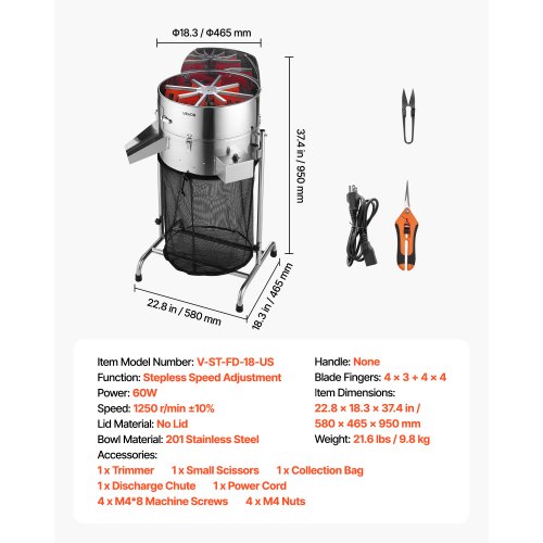 VEVOR Effeuilleuse Manuelle Coupe-Feuille Électrique Hydroponique Coupe-Bourgeons Coupe-Herbe Plantes Fleurs Outils De Jardin