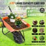 VEVOR Brouette Électrique 1 Roue 40 cm Chariot à Benne Basculante Jardin 150 kg