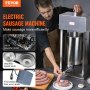 VEVOR Poussoir à Saucisses Électrique 12L Machine à Saucissons Verticale en Inox