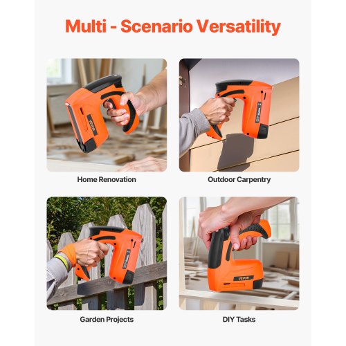 VEVOR Agrafeuse Cloueuse Sans Fil 2-en-1, Cloueur Calibre 18, Pistolet